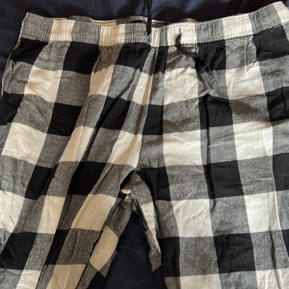 Black and White Men's Pajama Pants - L